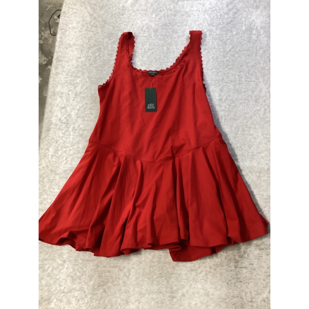 Wild Fable Red Lace Trim Sleeveless Active Dress with Built-in Shorts XL NEW..